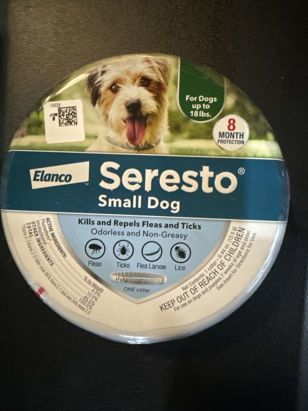 Seresto Flea and Tick Collar 8 Months Protection SMALL Dogs Up To 18lbs - Sealed